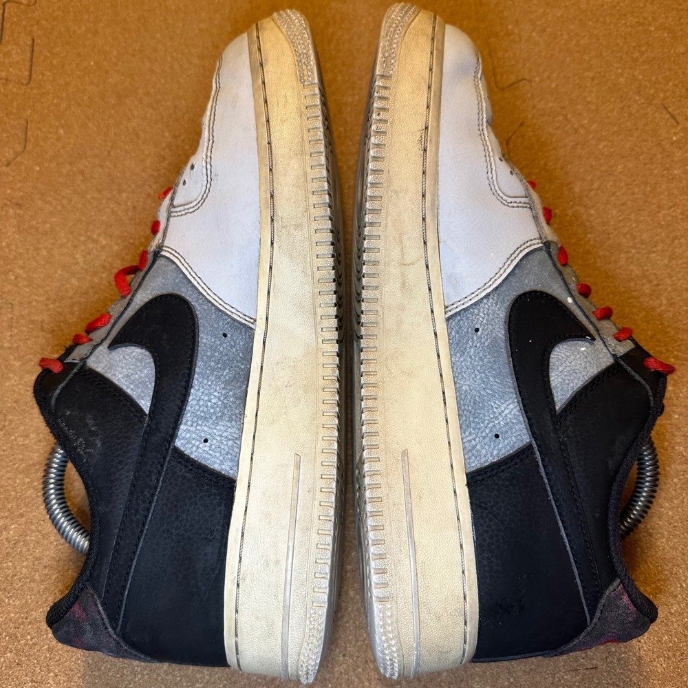 Nike Air Force 1 Low Mens 8.5 White Black Grey Red CZ0337-101 AF1 Sneakers - Picture 5 of 9